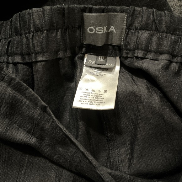 OSKA Black Pants Lightweight Wide Leg Pockets Lagenlook‎ Artsy Size 4 US 12/14 - Picture 5 of 5